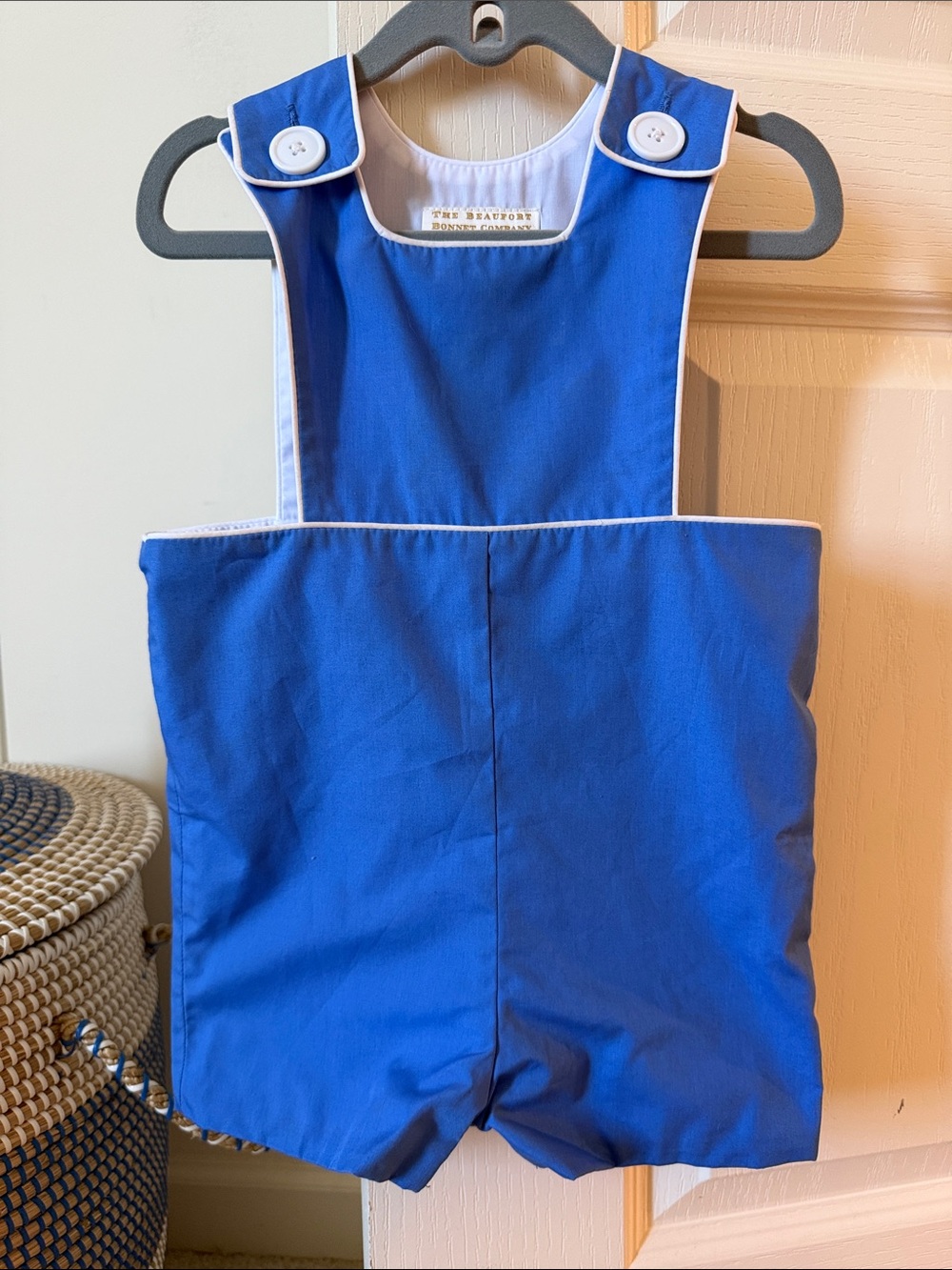 The Beaufort Bonnet Company Royal Blue Shortall with White Piping